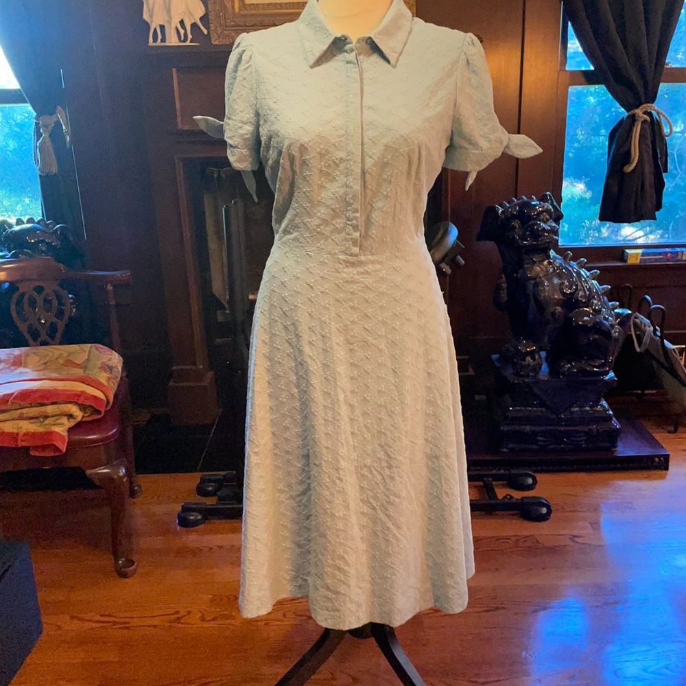 Anthropologie Gal meets glam 1940s style housewife day dress, eyelet, size 10